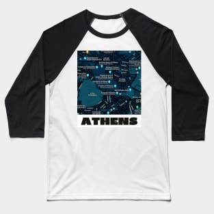 Athens Acropolis map Baseball T-Shirt